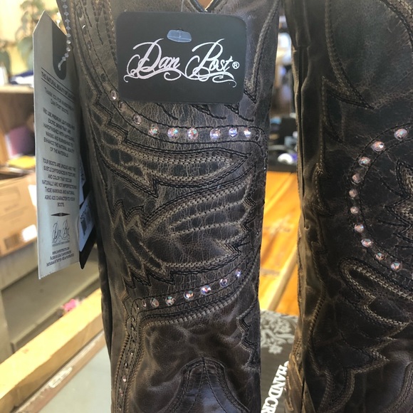 Dan Post ladies custom boots tan pink stones NWT - Picture 4 of 9